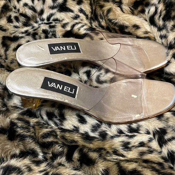 VAN ELI Clear Transparent Heels Size 8 - Picture 3 of 8